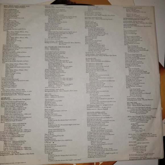 Dionne Warwick "Dionne" LP Copyright 1979 12" Vinyl - Picture 3 of 6